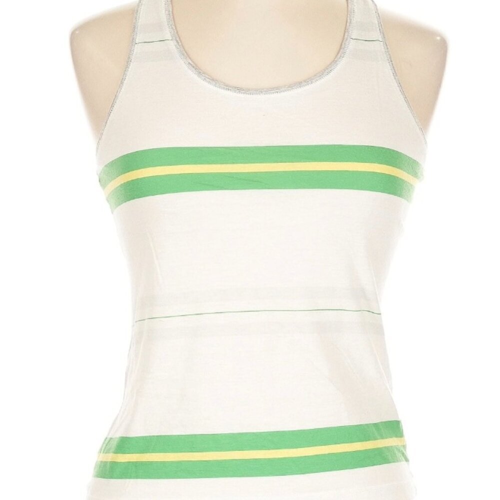 Vintage Free People Tank Top White Green Y2K Size Large